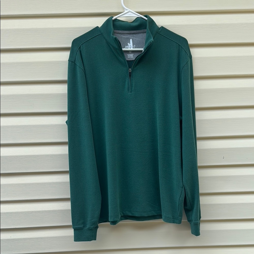 johnnie-O Green Zip Up Sweater Soft Knit Casual